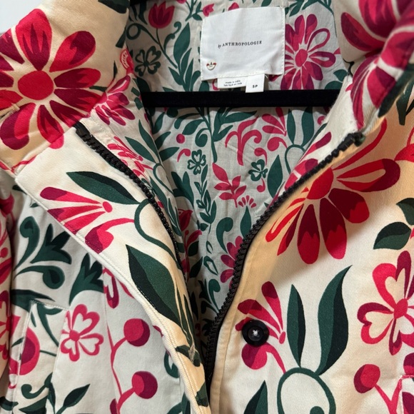 By Anthropologie Floral Patterned Jacket Size Small NWOT $168 - Picture 7 of 13